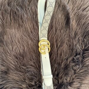 Gucci Beige and Gold Women's Belt